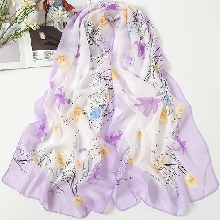 Spring/Summer New Women'S Silk Scarf 50 * 160cm Simulated Silk Twill Square Scarf Fashion Printed Large Square Scarf Professional Scarf