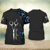 Mode Neues Angepasstes Herren-Barbershirt Street-Element Rundhals Übergröße Bequemes Kurzarm-Top