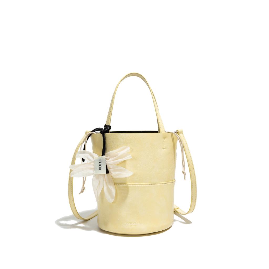 Japan and South Korea Retro Versatile Bucket Bag Women's 2025 Summer Fashion Simple Mini Commuter Shoulder Messenger Bag