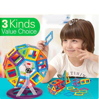 34-54 Piezas Bloques de Gran Tamaño Triángulo Ladrillos Cuadrados Diseñador Magnético Construcción Modelo Edificio Regalo