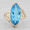 Dazzling Gold Color Inlaid Blue CZ Women's Ring Hollow Daily Wear Party Jewelry