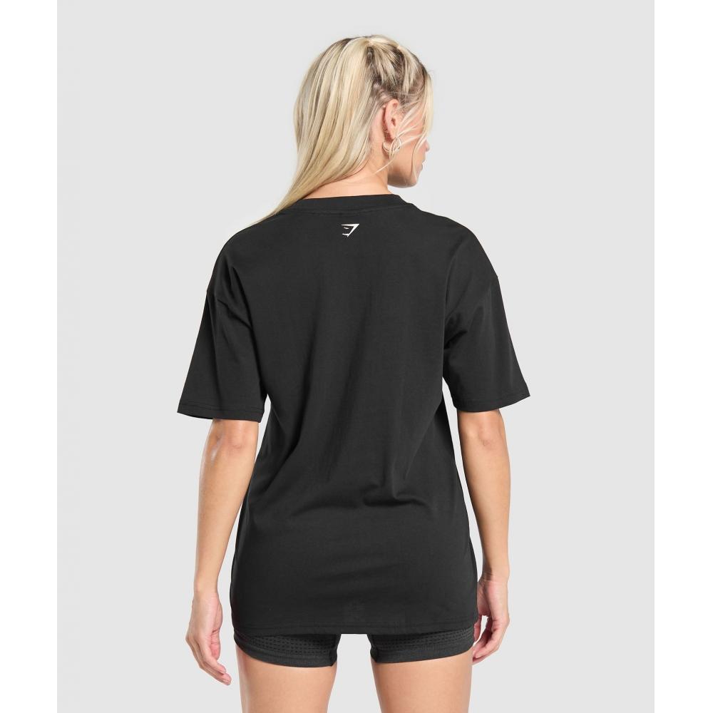 Gymshark CollegiaTe LifesTyle Oversized T shirT Black B2c1b Bb2j