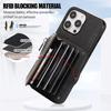 For iPhone 14 Pro PU Leather+TPU Scratch Proof Phone Case Kickstand Cover with RFID Blocking Card Bag