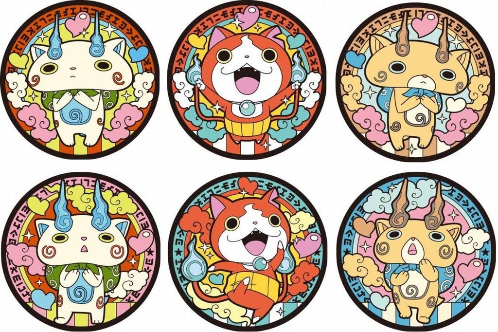 [Yokai Watch] Rubber Coaster Set of 6 (2 Jibanyan, 2 Koma-san, 2 Komajiro)