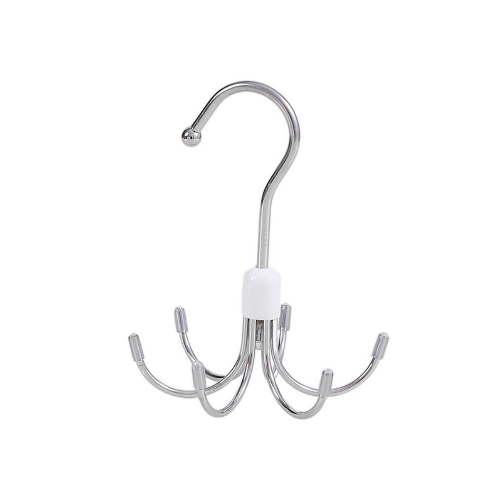 Creative Iron Wooden Ball Swivel Hook Rotatable Hanging Six-claw Hook Black Clothes Hangers Home