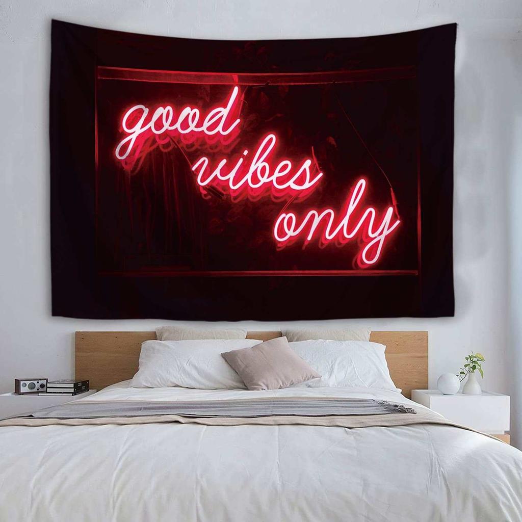 VIKAMA Neon Sign Tapestry American Vintage Illuminated Wall Hanging Bedroom Dormitory Games Room Tapestry Home Decor