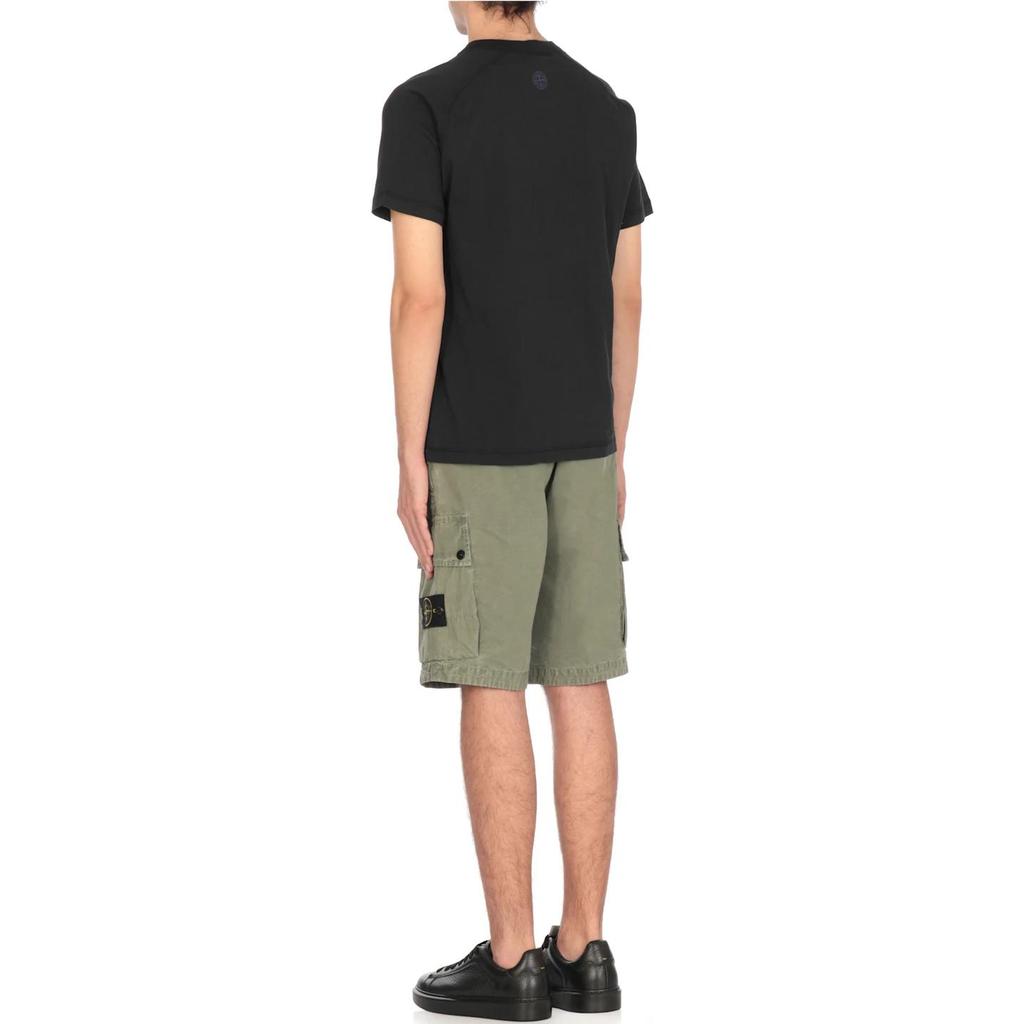 Stone Island Ss25 Letter Print Crew Neck Raglan Short Sleeve T-Shirt Men T-Shirts Navy-Blue K1S1521000-20S0081-V0020