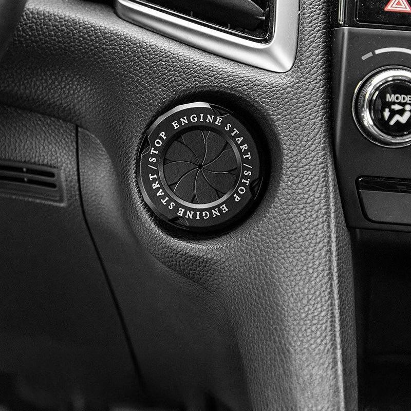 For Car Modification Push Button Ignition Switch Rotating Protective Cover Motorcycle Starter Ring Decoration