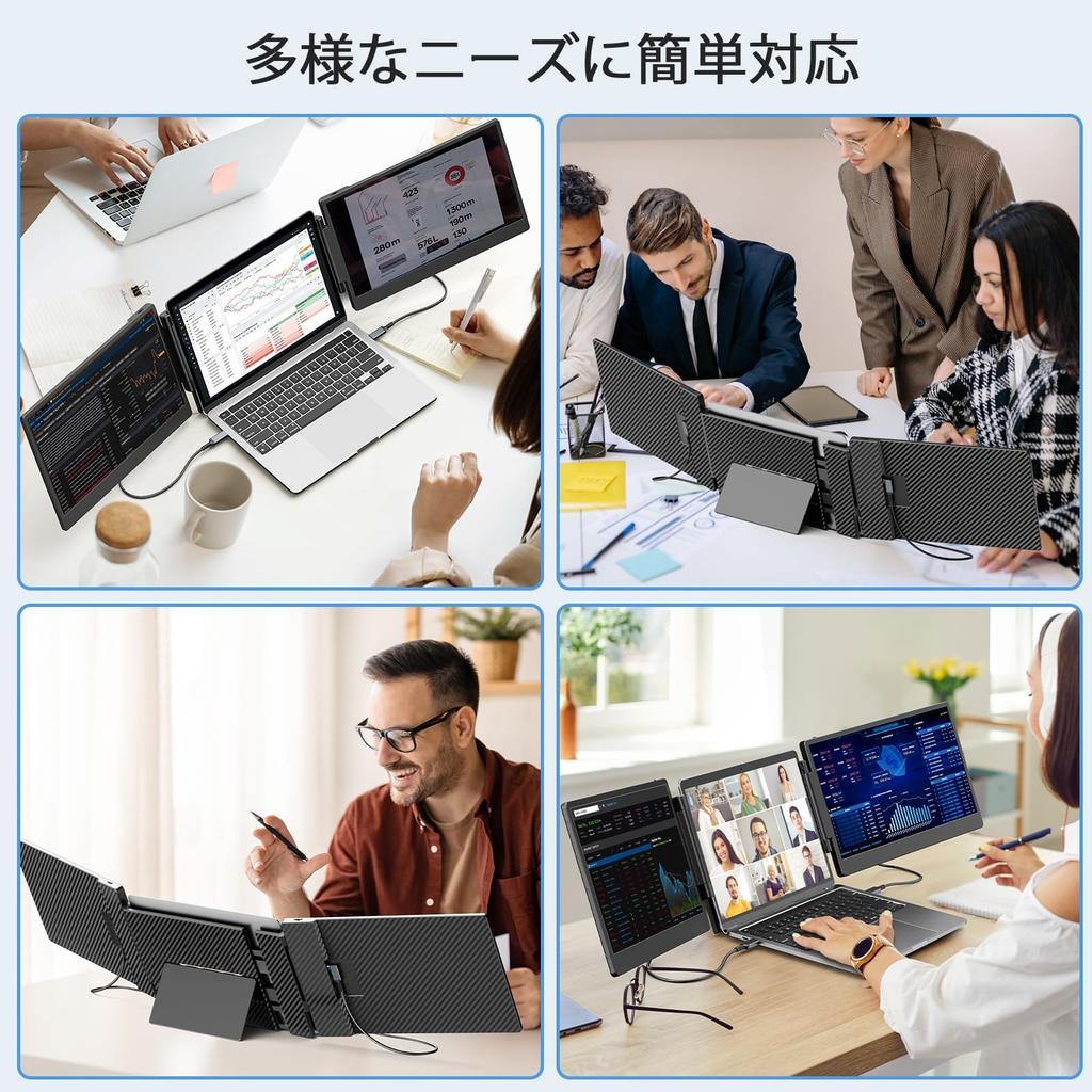 LGGST S3 FHD IPS Portable Monitor Triple Display Support NTSC Color Gamut Compatible with and Switch Ideal for Business Remote and Gamers Ideal for