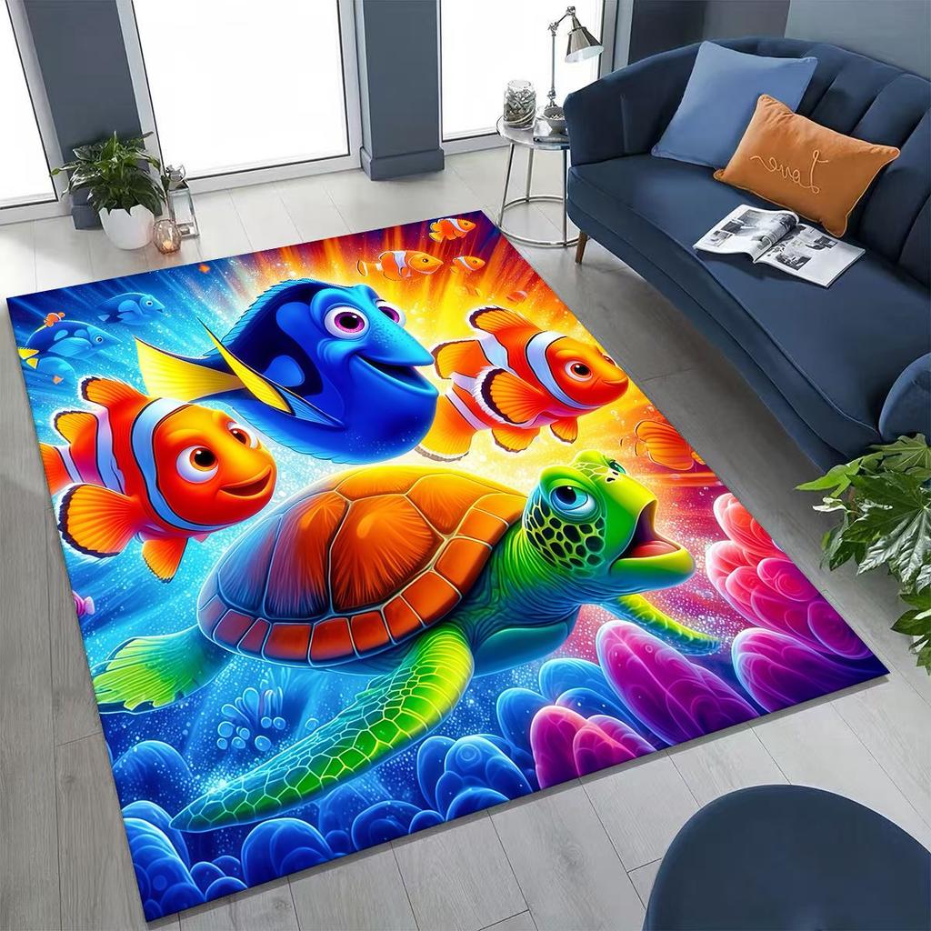 3D kreslený koberec Podmořský svět Hledá se Nemo pro ložnici, obývací pokoj, pohovku, dekorace na vchodové dveře domu, velká protiskluzová podlahová rohožka pro děti, dárek