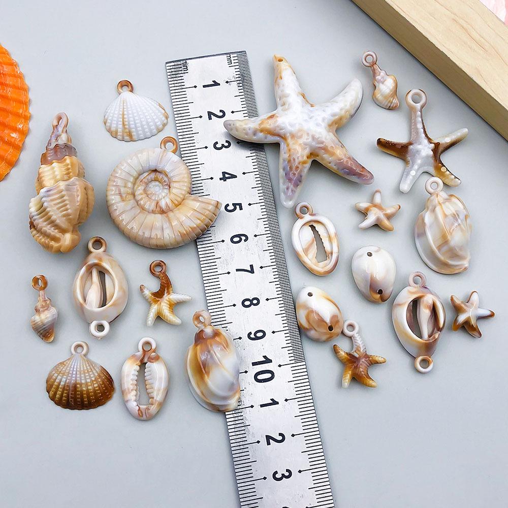 New Acrylic Ocean Conch & Starfish Pendant Charm for DIY Bracelets & Necklaces