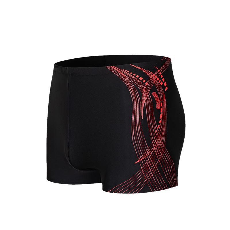 Schnelltrocknende Badehose mit Aufdruck für Herren: Bequeme, atmungsaktive Strand-Boxershorts