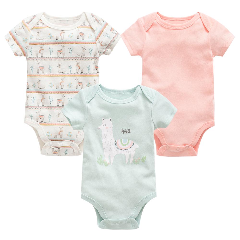 3 Items Baby Girls Clothes  Pour Nouveaux Cotton Short Sleeve Girl Bodysuit 0-12 Months Newborn Boys Clothing Toddler