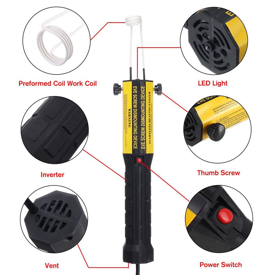 1000W LED-Kanal Magnetische Induktionsheizung Auto Karosserie Rost Flammenloser Wärmeentferner