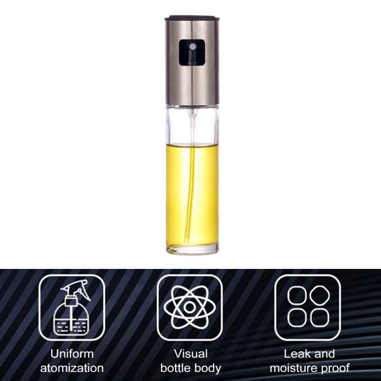 100ML Oil Sprayer Refillable Press Cooking Grilling Baking Frying Salad BBQ Olive Oil Dispenser Mister Spray Glass Bottle Kitchen Gadgets