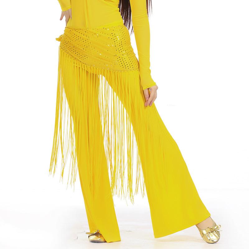 Highlight Tassel Waist Chain New Practice Dress Set Hip Scarf Tassel Indian Dance Costume Performance Dress Set Three Piece Set