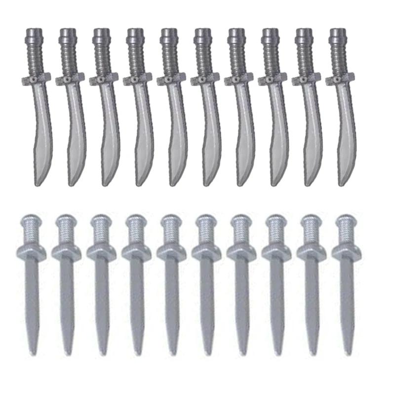 MOC Medieval Military Building Blocks Weapon Figure Accessories Shoulder Armour Helmet Bow Cape Hat Sword Brick Toy Gift X038