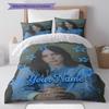 Billie Eilish Custom Name Pattern Bedding,Quilt Set Quilt Cover Pillowcase Home Birthday Gift(1 * Duvet Cover + 2 * Pillowcase, Without Core)