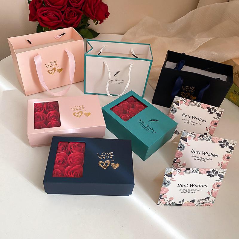 Rose jewelry set box Internet celebrity design sense storage box jewelry maintenance identification