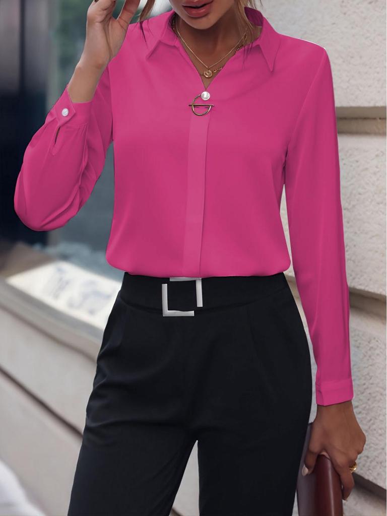 Grenzüberschreitendes europäisch-amerikanisches vielseitiges V-Ausschnitt Langarmshirt für Damen