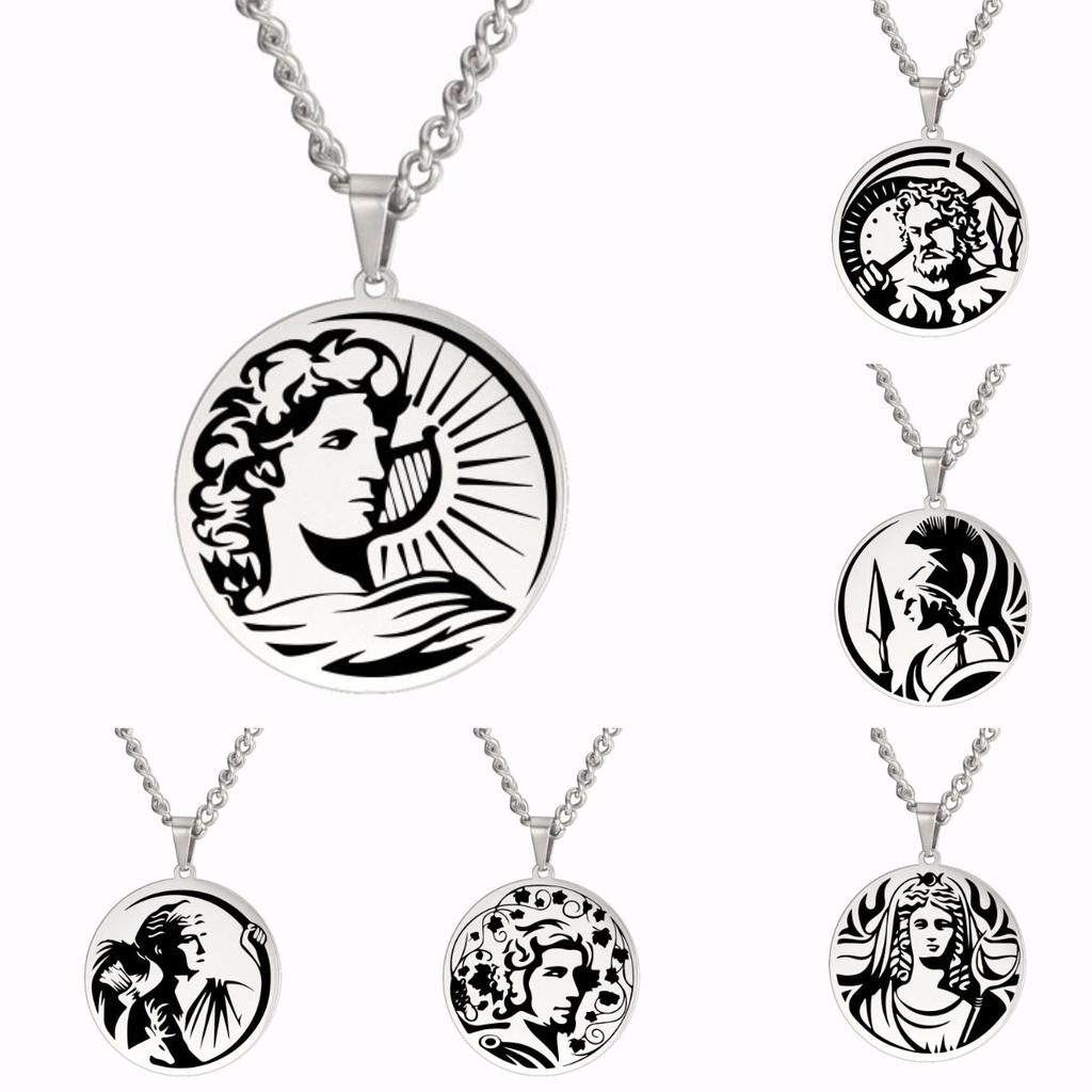 Lemegeton Greek mythical amulet pendant necklace stainless steel retro necklace jewelry necklace couple romantic gift