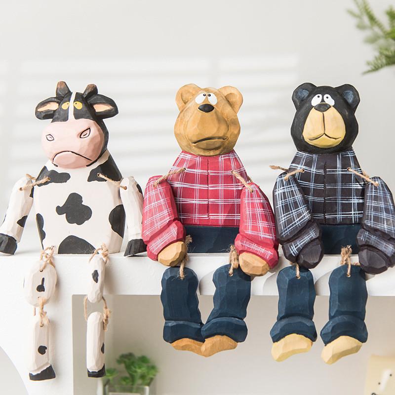 Wooden Bear Figurine Gift For Birthdays And Celebrations