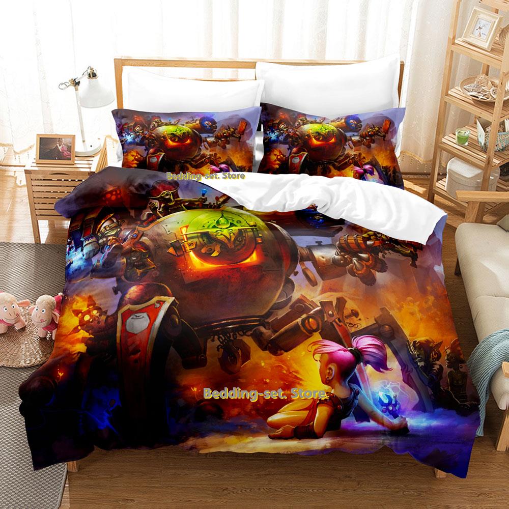 2023 Game Hearthstone Heroes Of Warcraft Bedding Set Cartoon Anime three-piece Set Teenager Bedroom Duvetcover Sets