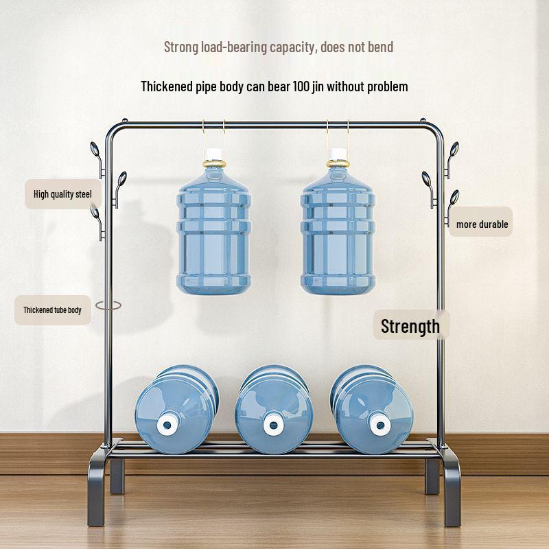 Sturdy Movable Floor-Standing Clothes Rack for Bedroom and Balcony Drying