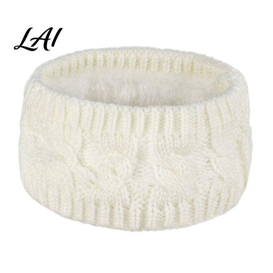 Knitted Headband with Fleece Lining Winter for Women Soft Lined Thermal Hair Running Gear Women Band Thickened Plush Ear Warmer Cold Weather Outdoor