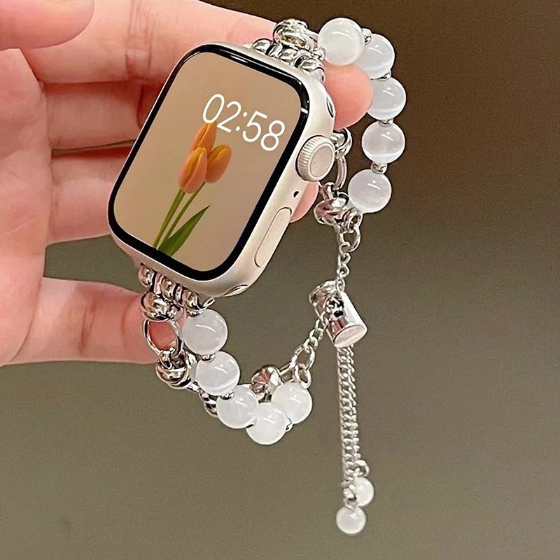 

Металевий ремінець для Apple Watch Uitra 8 7 49 мм 45 мм 44 мм Розкішний перловий браслет для iWatch Series 6 5 SE 42 мм 40 мм 38 мм Ремінець 38mm