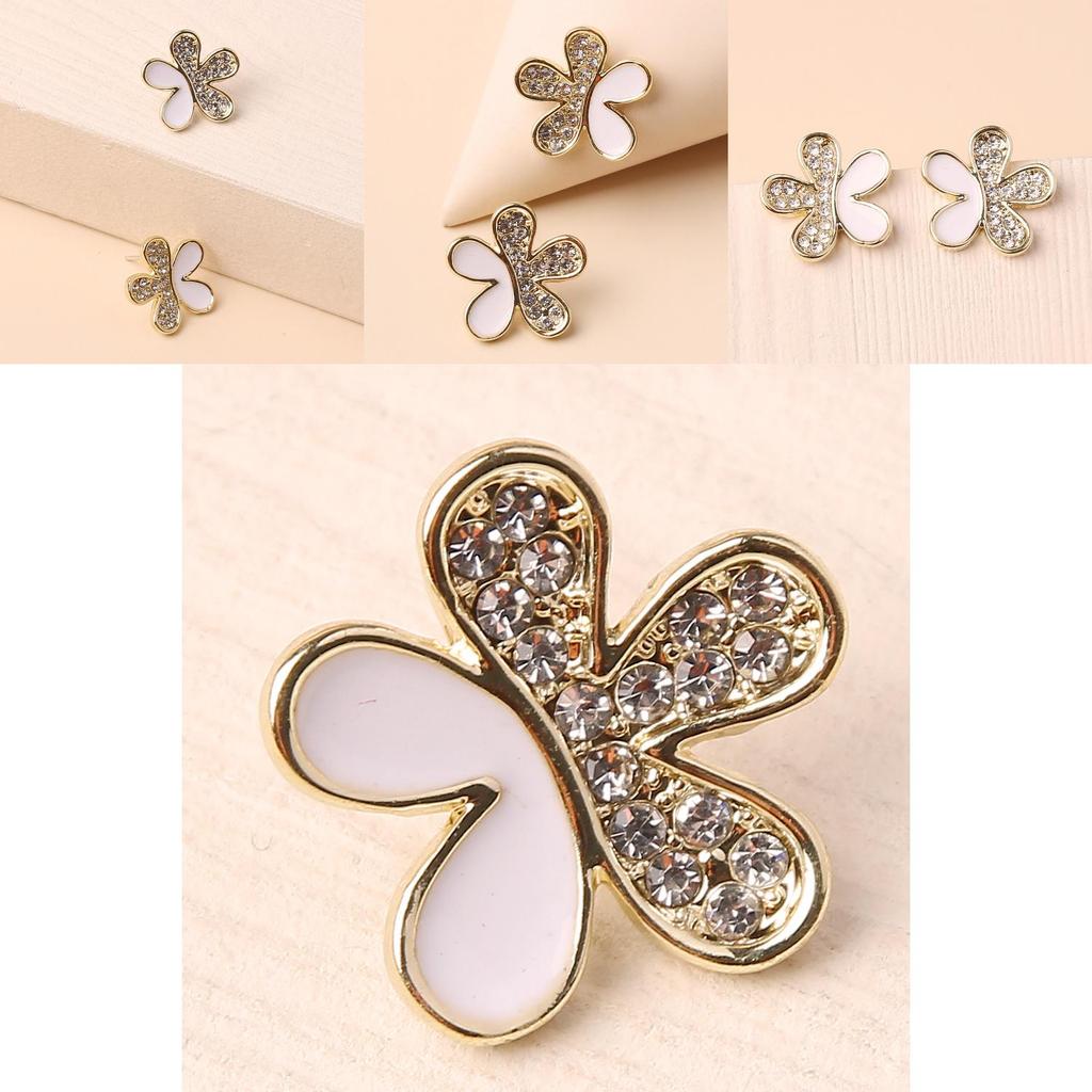 Female Jewelry Gift Summer 2021 Floral Earrings With Rhinestone Accents