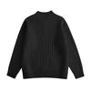 Men's Casual Color Semi-zipper Round-neck Sweater, Men's Loose Line Texture Pullover Knitted Sweater