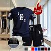 Herren Sommer Netz Poker Karten Druck T-Shirt & Shorts Set