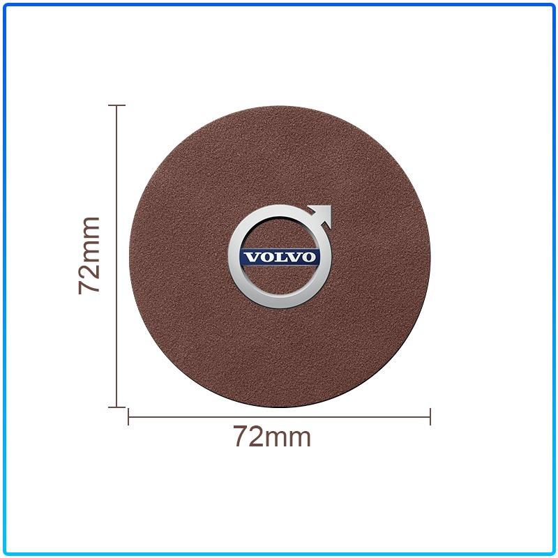 Car Leather Water Coaster Non-Slip Mat Car Bottle Holder Insert Pad For Volvo XC60 XC90 S60 S80 S40 V40 V60 V70 V50 XC70