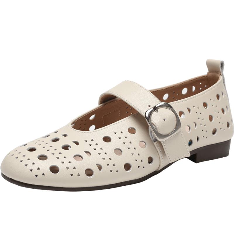 ZHR Women s Cutout Flat Mary Jane Shoes 38