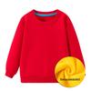 Children's Solid Color Plush Sweatshirt - Long Sleeve Autumn/Winter T-shirt for Kindergarten with Custom Logo Option