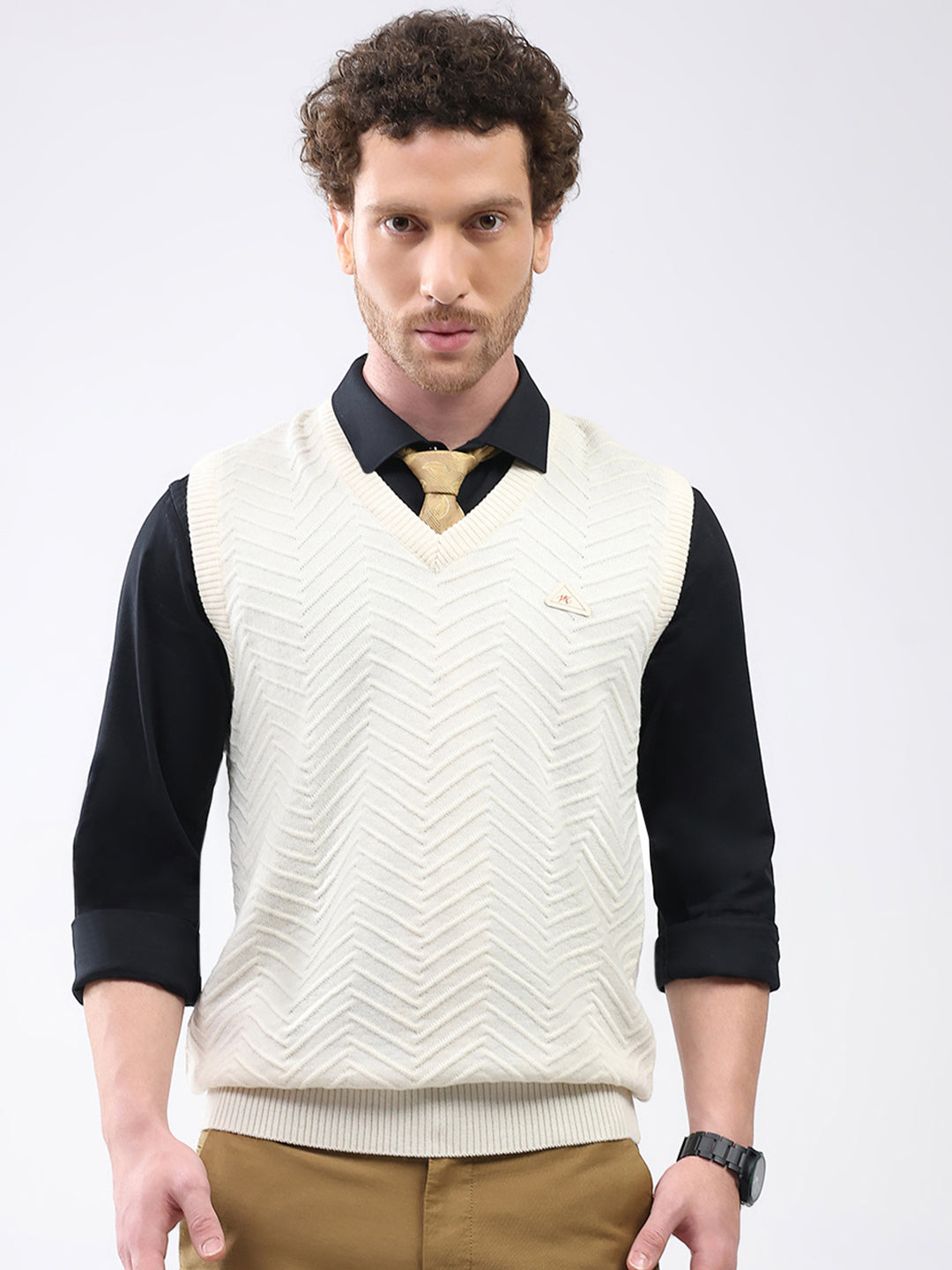 Monte Carlo Mens Regular Fit Self Designed Sweater XXL белый
