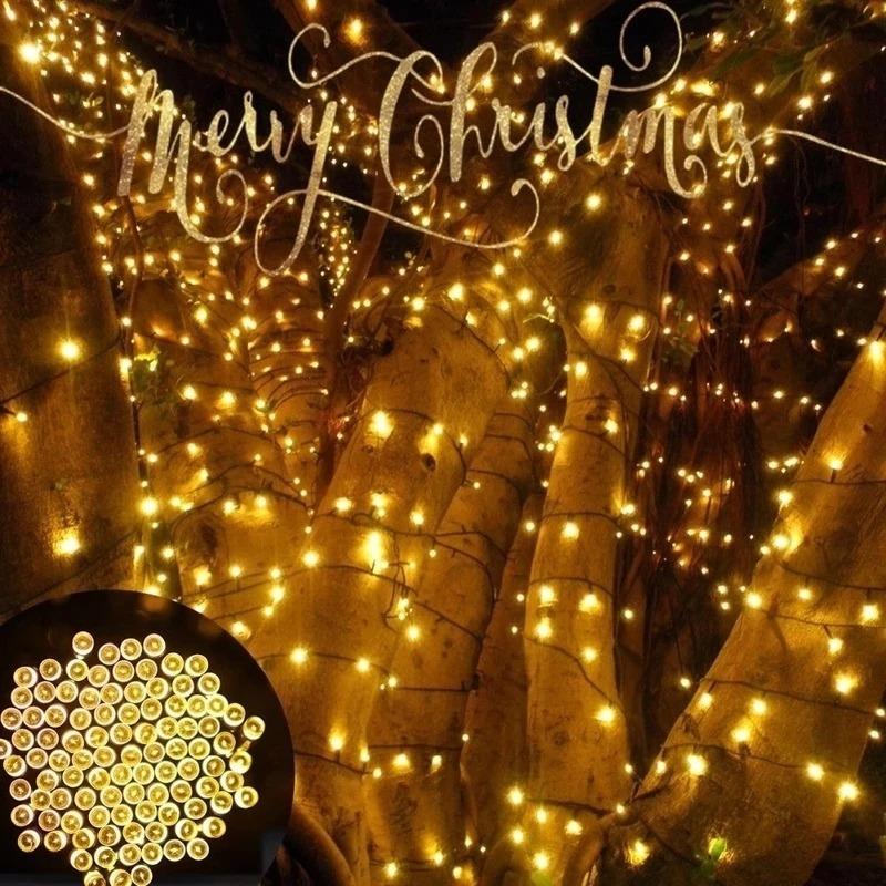 9.5M/12M/22M/32M Outdoors Solar String Light 8 Modes Solar Lamp Waterproof for Gardens Wedding Party Valentines Christmas Tree Decoration