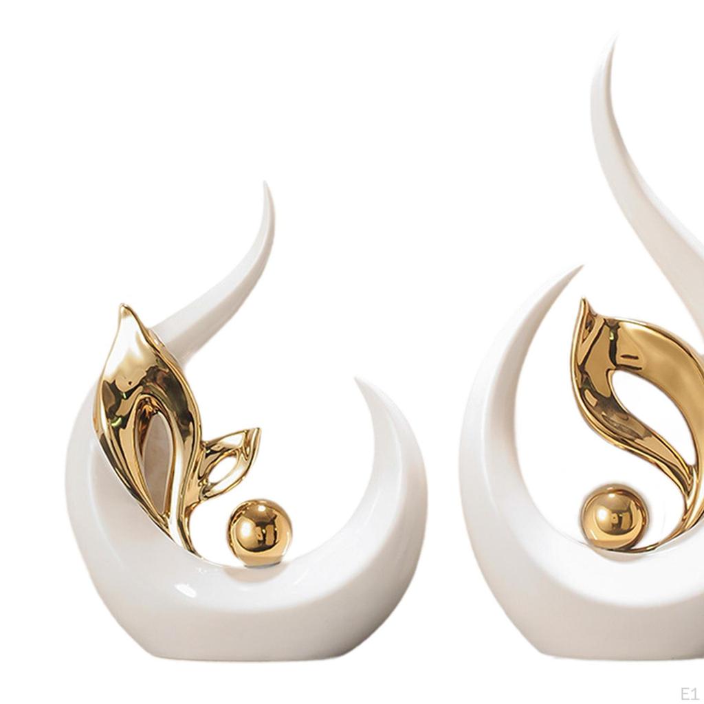 2 Peças Estátua Abstrata Escultura Moderna Coleções Artesanato Fino Lembrança Obra de Arte Figura de Resina