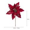 New 30CM Artificial Poinsettia Flower Glitter Sequins Christmas Glitter Flower Sparkling Sequins Flower Christmas Tree Accessory