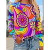 Abstract Watercolor Flower Ladies Tee