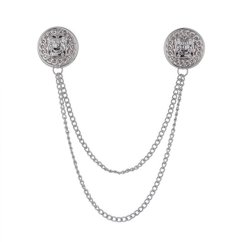 High Quality Rhinestone Flower Brooch Korean Tassel Chain Suit Collar Pins Corsage Fashion Wedding Party Jewelry Accessory
