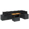 VidaXL Salon de Jardin avec Coussins 7 pcs, Canapés de Terrasse, Ensemble de Meubles de Patio, Mobilier d'Extérieur, Noir 3272644