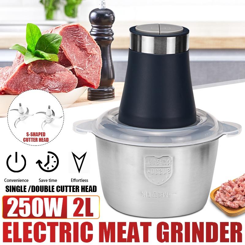 250W 2L Mincer Food Processor 304 Stainless Steel Electric Chopper Meat Grinder Slicer Vegetable Food Chopper Meat Slicer Machine