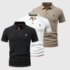 3Pack Set of Men's Polo Shirts with Contrast-Color Ribbed Cuffs—Summer Golf & Casual Short-Sleeve Shirts