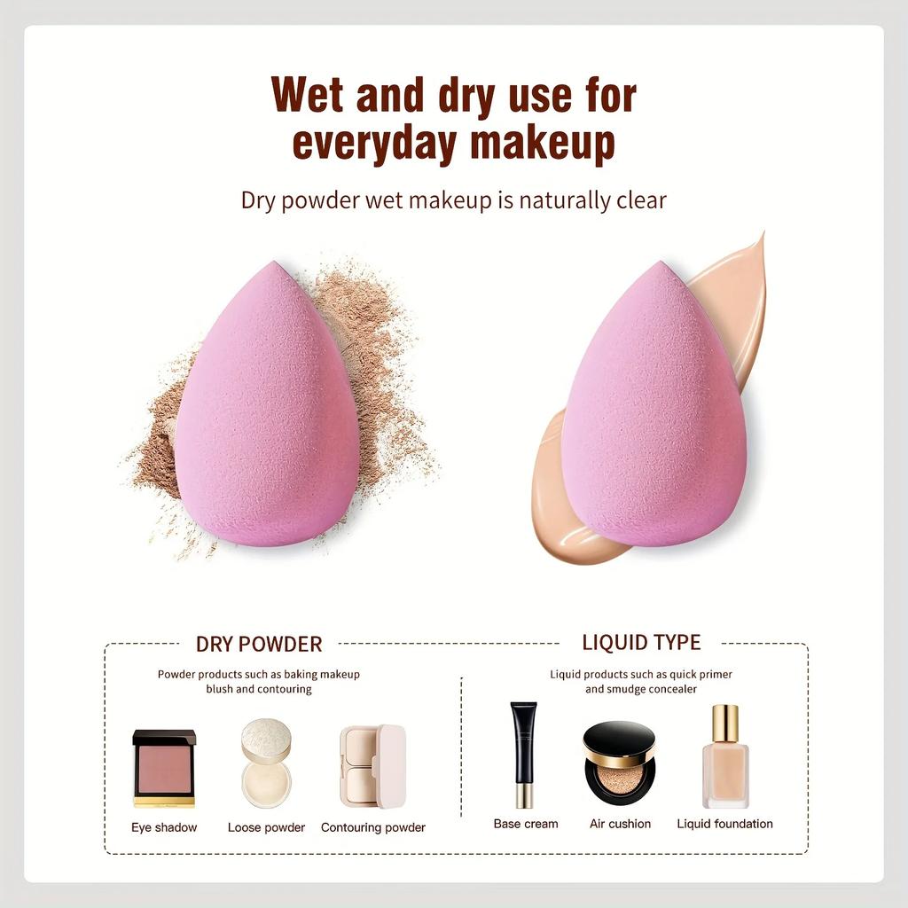 4Pieces Makeup Sponge Blenders Blending Sponge Foundation Applicator Cosmetic Sponges Makeup Tools