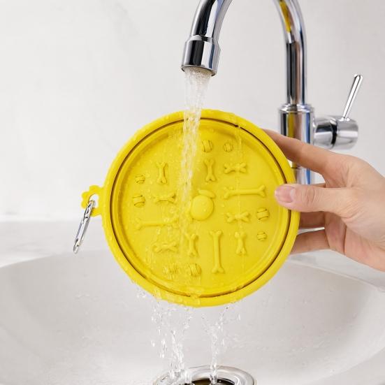 Foldable Pet Bowl Portable Slow Feeder Bowl with Suction Cups Non-Slip Silicone Collapsible
