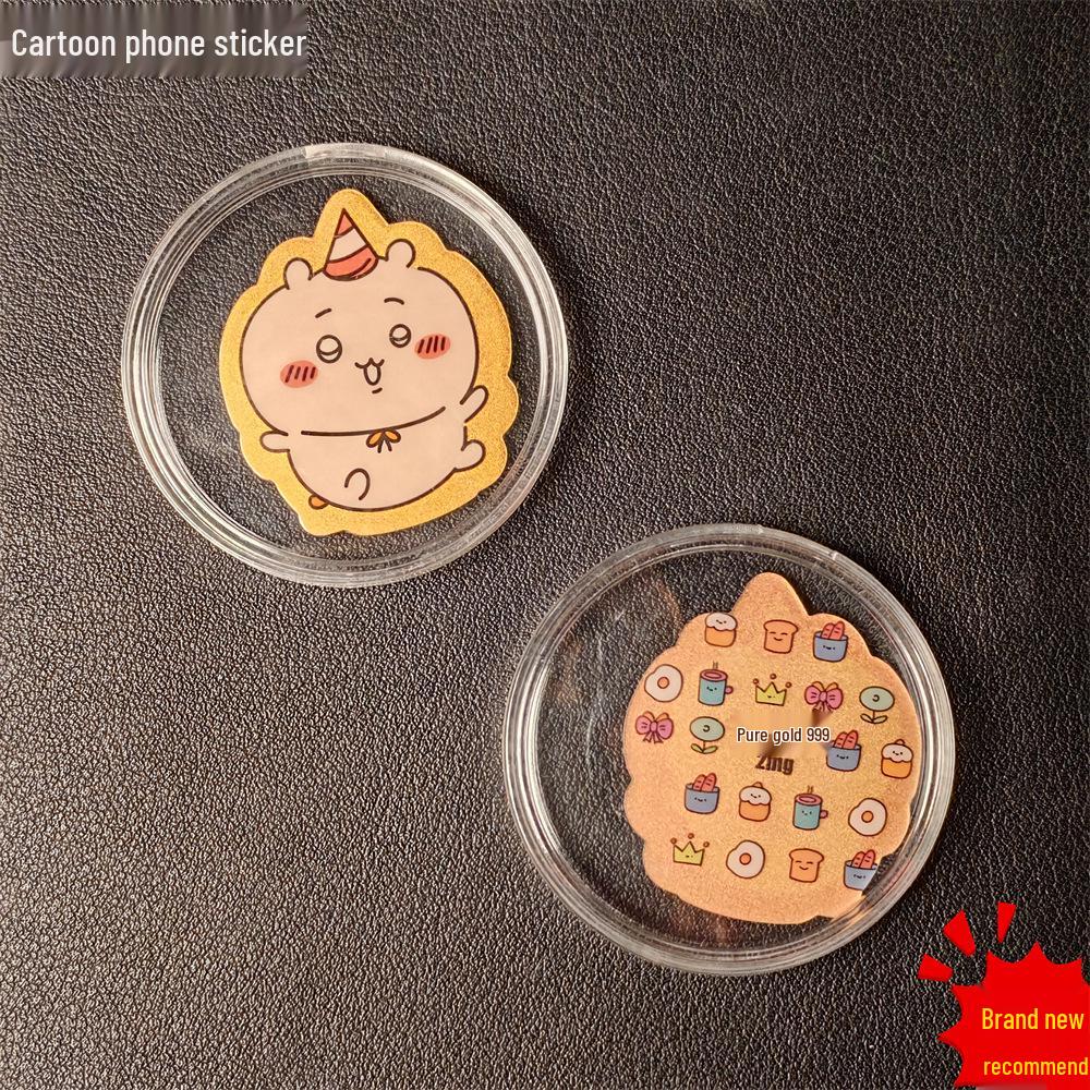 March 8th Goddess Festival Gift: Usacchi Cartoon Phone Sticker, 999 Gold Foil for Peace and Wealth