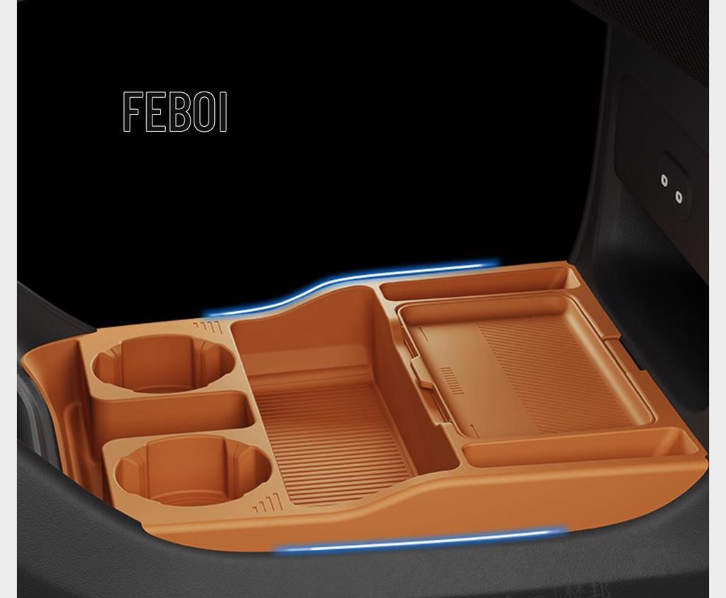 Silicone Double-Layer Storage Box for Xiaomi YU7 Console Compartment Trim