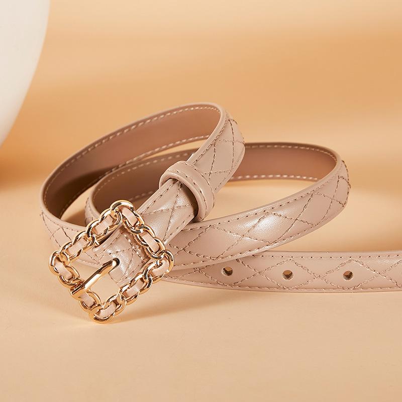 Women'S Belt Leather Fashion Pin Buckle Thin Belt Women'S Casual Decoration Women'S Belt 2.0Cm